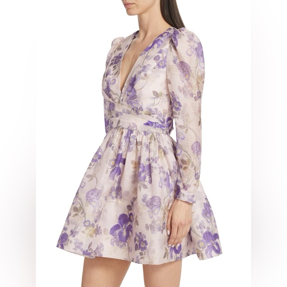 AU2 NWT Zimmermann Lyrical Iris Crossover V-Neck Minidress - Picture 3 of 15